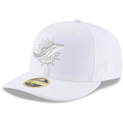 Men's Miami Dolphins New Era White on White Low Profile 59FIFTY Fitted Hat 3155442